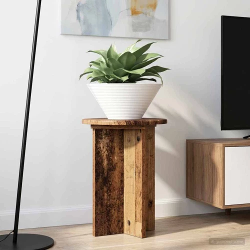 Βάση φυτών 2 pcs Παλαιωμένο ξύλο Ø29,5 x 40 εκ. Καφέ 899742
