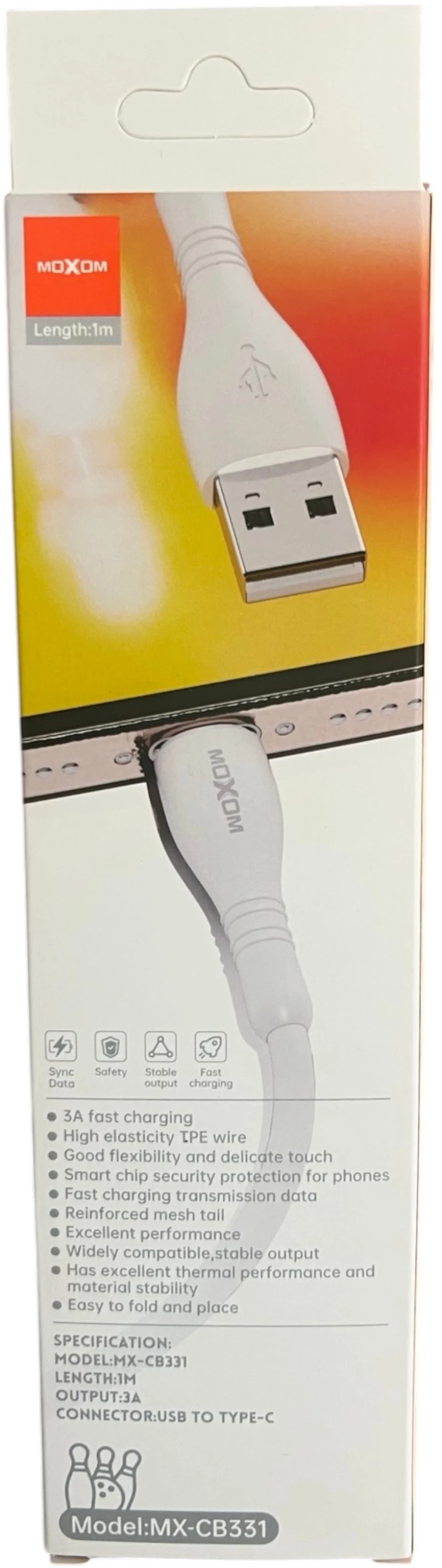 MX-CB331 ΚΑΛΩΔΙΟ ΦΟΡΤΙΣΗΣ & DATA TYPE-C 3A 1m ΜΟΧΟΜ