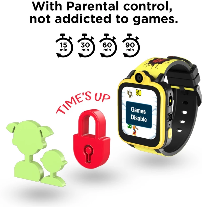 Simple Art XT23 Παιδικό Smartwatch με Παιχνίδια και Κλήσεις Κίτρινο