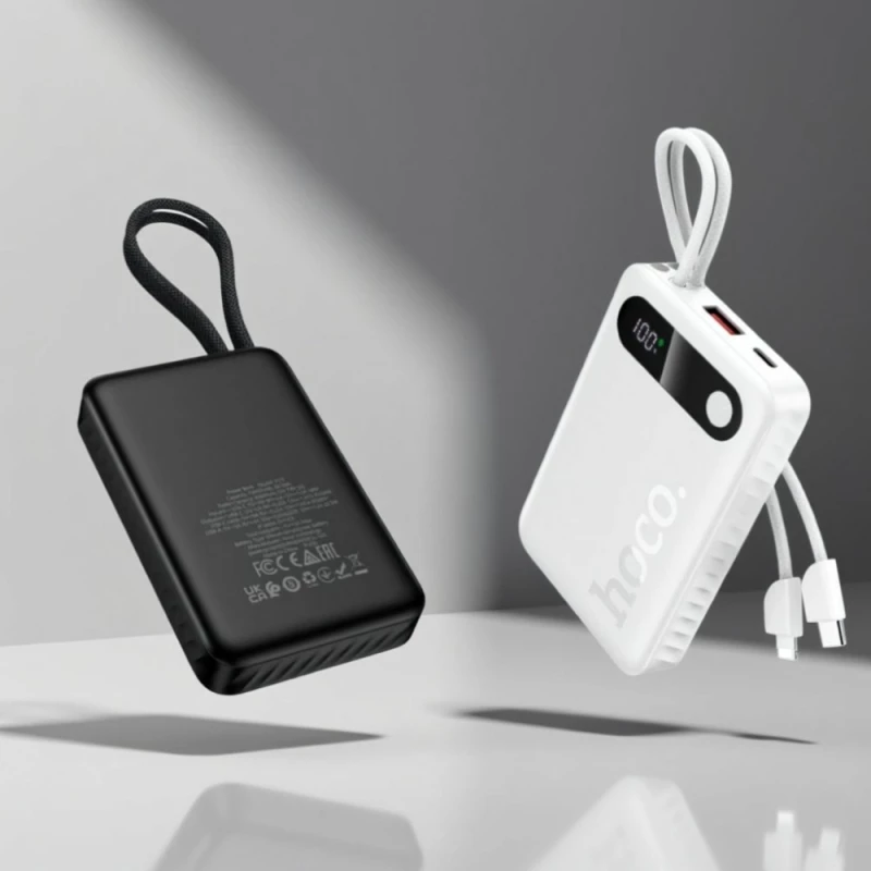 Hoco J171 Edge Power Bank 10.000mAh με USB-C & Lightning 22.5W Fast Charging Μαύρο