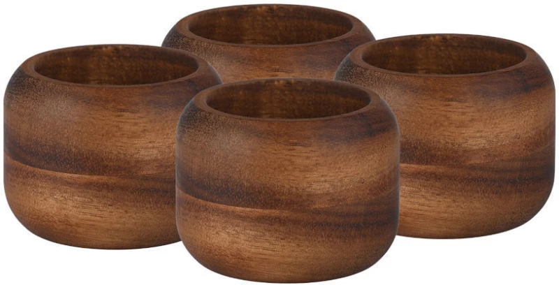 Estia 07-36843 Allure Δαχτυλίδι Πετσέτας Ξύλινο Μπεζ 4τμχ