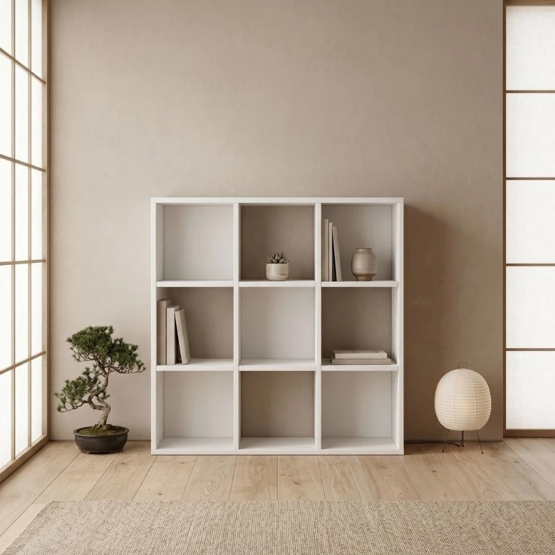 Βιβλιοθήκη Cube χρώμα λευκό 90x30x90εκ.