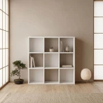 Βιβλιοθήκη Cube χρώμα λευκό 90x30x90εκ.