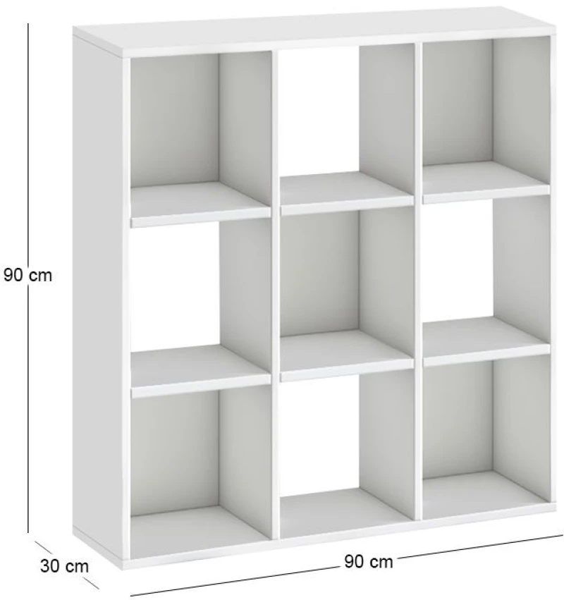 Βιβλιοθήκη Cube χρώμα λευκό 90x30x90εκ.