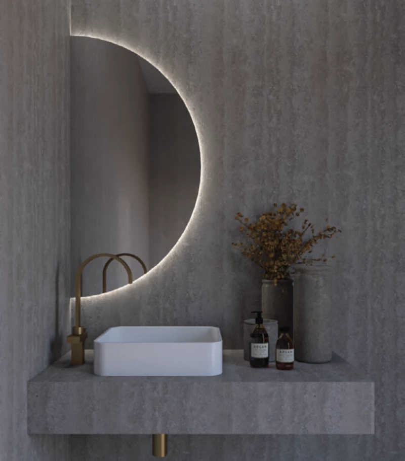 Outlet Κρεμαστός Καθρέπτης Moon Φ100 εκ. χωρίς Led