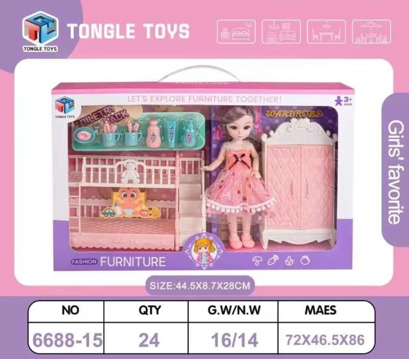 Σετ κούκλα με έπιπλα & αξεσουάρ - 6688-15DIY - 232543