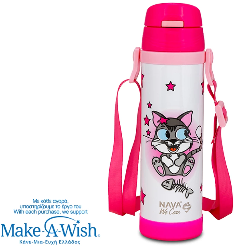 NAVA Παγούρι θερμός ανοξείδωτο "We Care", Kitty 500ml 10-001-021