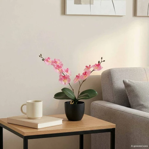 vidaXL Τεχνητό Φυτό Ορχιδέας Ροζ 36 x 10 x 30 εκ. Ύφασμα, PE και PEVA