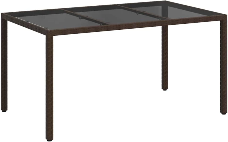 vidaXL Τραπέζι Κήπου Καφέ 150 x 90 x 75 cm συνθετικό ρατάν