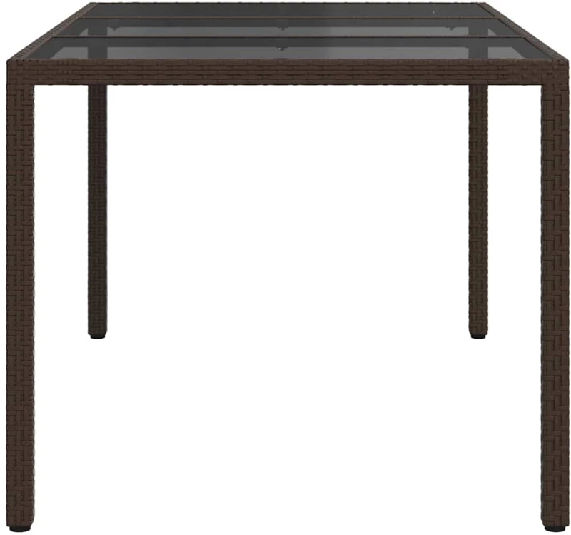 vidaXL Τραπέζι Κήπου Καφέ 150 x 90 x 75 cm συνθετικό ρατάν