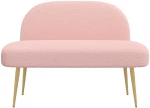 vidaXL Δερμάτινος Πάγκος με Πλάτη Ροζ 110 x 60 x 76 cm Μπουκλέ