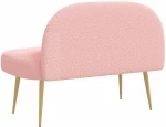 vidaXL Δερμάτινος Πάγκος με Πλάτη Ροζ 110 x 60 x 76 cm Μπουκλέ