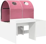 vidaXL Κρεβάτι με Σήραγγα 4 pcs Καρυδί και Ροζ Επεξεργασμένο Ξύλο