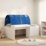vidaXL Κρεβάτι με Σήραγγα 4 pcs Λευκό και Μπλε Επεξεργασμένο Ξύλο