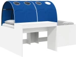 vidaXL Κρεβάτι με Σήραγγα 4 pcs Λευκό και Μπλε Επεξεργασμένο Ξύλο