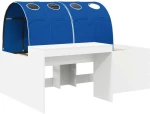vidaXL Κρεβάτι με Σήραγγα 4 pcs Λευκό και Μπλε Επεξεργασμένο Ξύλο