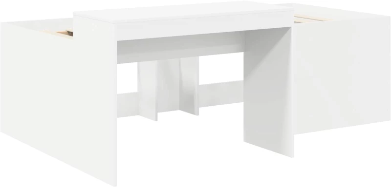 vidaXL Κρεβάτι με Σήραγγα 4 pcs Λευκό και Μπλε Επεξεργασμένο Ξύλο