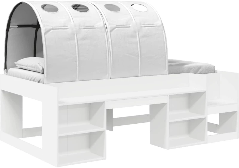 vidaXL Κρεβάτι με Τόνελ 3 pcs Λευκό Μηχανικά επεξεργασμένο ξύλο