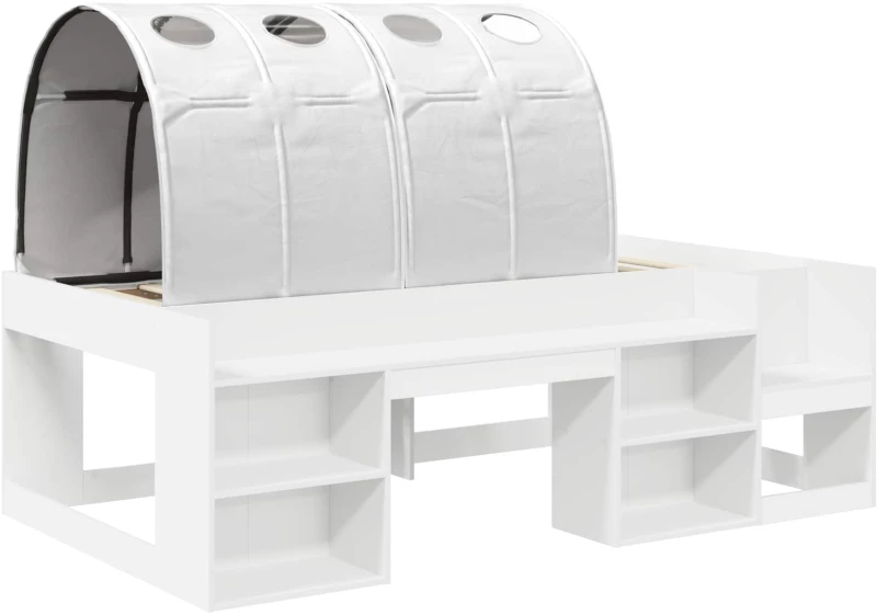 vidaXL Κρεβάτι με Τόνελ 3 pcs Λευκό Μηχανικά επεξεργασμένο ξύλο