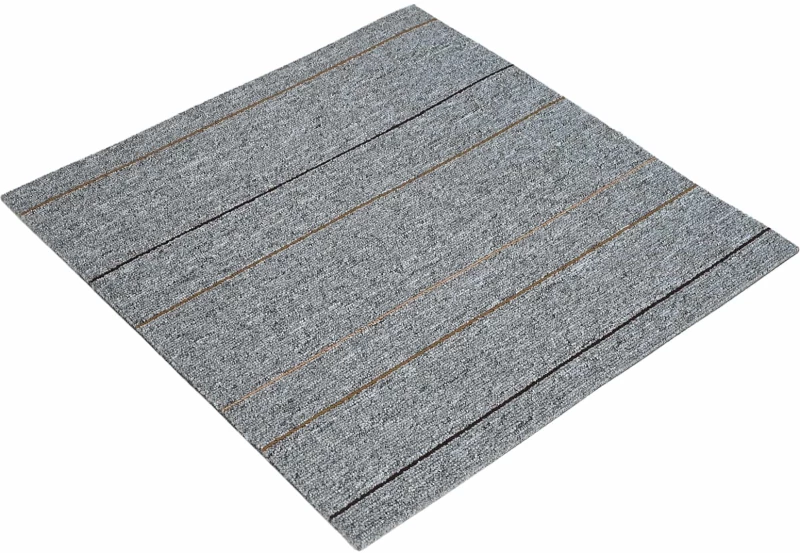 vidaXL Πλακάκι Χαλιού Ανοιχτό γκρι με ρίγα 50 x 50 cm 4 pcs