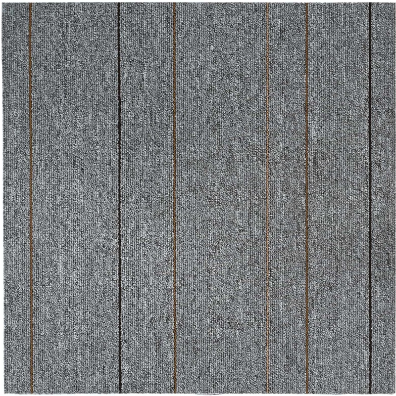 vidaXL Πλακάκι Χαλιού Ανοιχτό γκρι με ρίγα 50 x 50 cm 4 pcs
