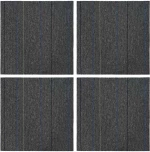 vidaXL Πλακάκι Χαλιού Μέτριο Γκρι με Ρίγες 50 x 50 cm 4 pcs