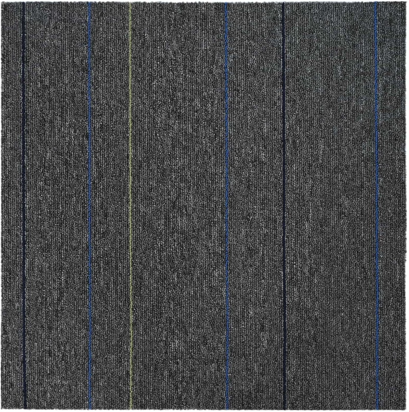 vidaXL Πλακάκι Χαλιού Μέτριο Γκρι με Ρίγες 50 x 50 cm 4 pcs