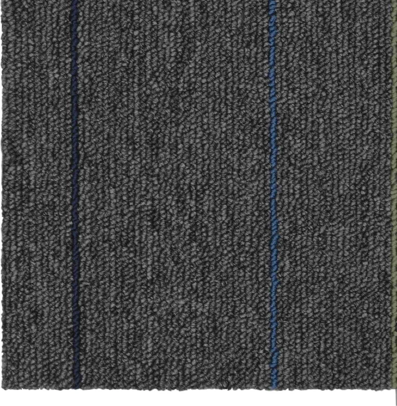 vidaXL Πλακάκι Χαλιού Μέτριο Γκρι με Ρίγες 50 x 50 cm 4 pcs