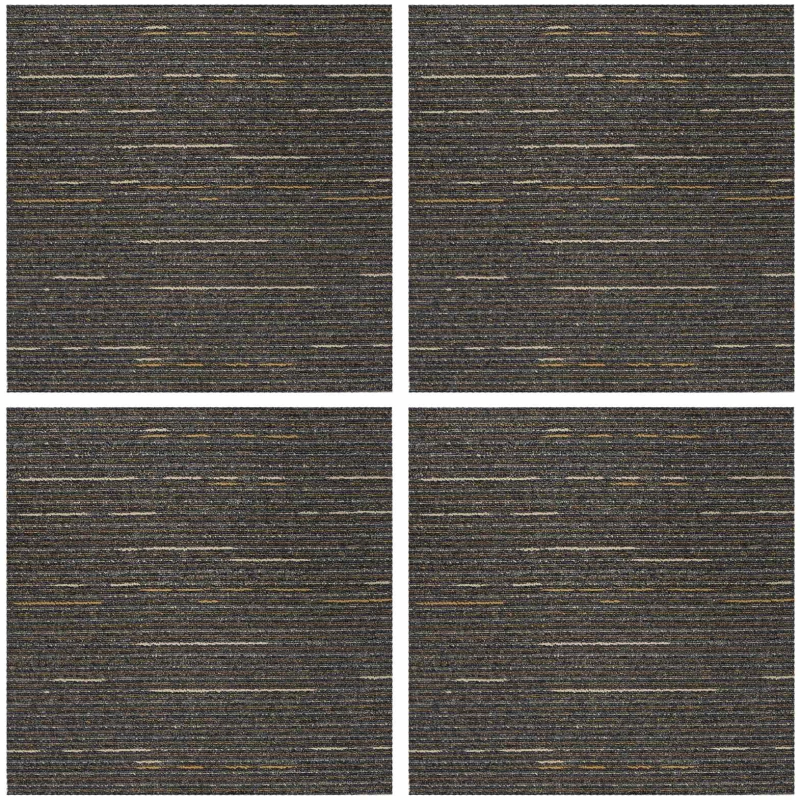 vidaXL Πλακάκι Χαλιού Ριγέ ανοιχτό καφέ 50 x 50 cm 4 pcs