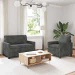 vidaXL Σετ Καναπέ 2 pcs Ανοιχτό γκρι Πολυεστέρας