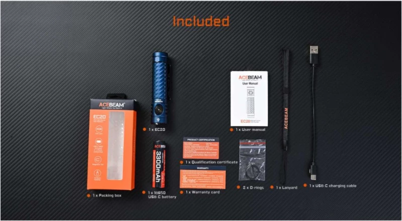 Φακός Acebeam EC20 519A +Battery