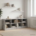 vidaXL Ντουλάπι κρεβατιού 2 pcs Γκρι Σκυροδέματος 66 x 33 x 48 εκ.
