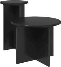 vidaXL Σετ βοηθητικά τραπεζάκια 2 pcs Μαύρη Δρυς Επεξεργασμένο Ξύλο