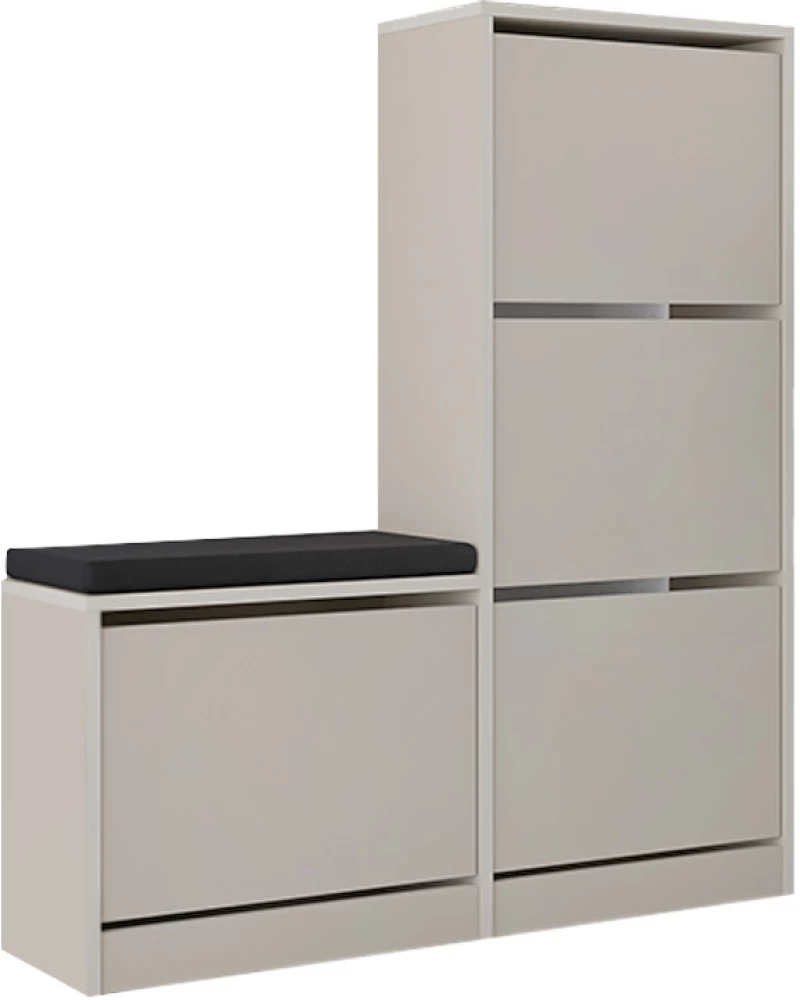 Παπουτσοθήκη Dude χρώμα sandstone 104,8x26x118,5εκ.