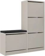 Παπουτσοθήκη Dude χρώμα sandstone 104,8x26x118,5εκ.