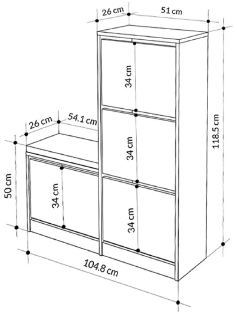 Παπουτσοθήκη Dude χρώμα sandstone 104,8x26x118,5εκ.
