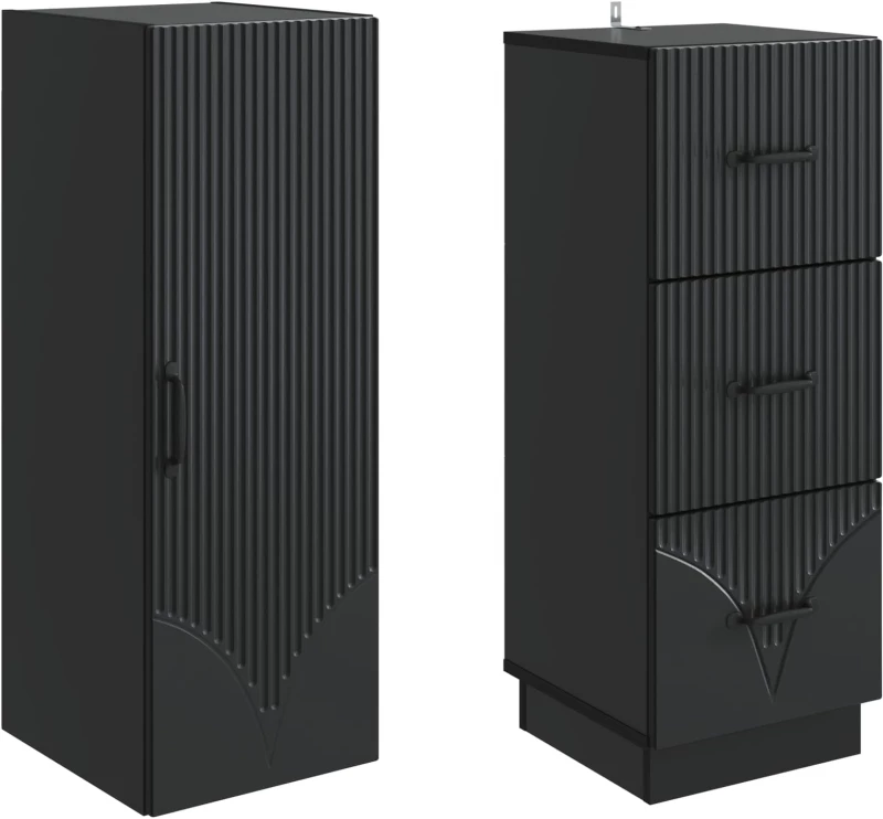 vidaXL Σέτ Ντουλαπιών 2 pcs Μαύρο 33 x 34,5 x 87 εκ.