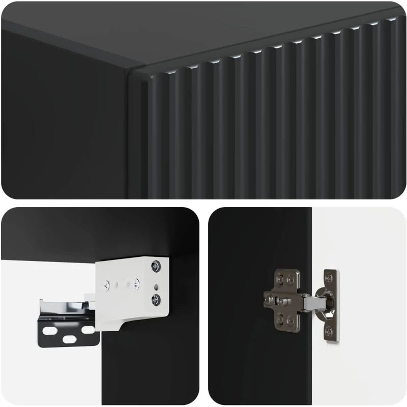 vidaXL Σέτ Ντουλαπιών 2 pcs Μαύρο 33 x 34,5 x 87 εκ.