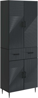 vidaXL Σέτ Ντουλαπιών 2 pcs Μαύρο 66 x 34,5 x 89,5 εκ
