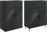 vidaXL Σέτ Ντουλαπιών 2 pcs Μαύρο 66 x 34,5 x 89,5 εκ
