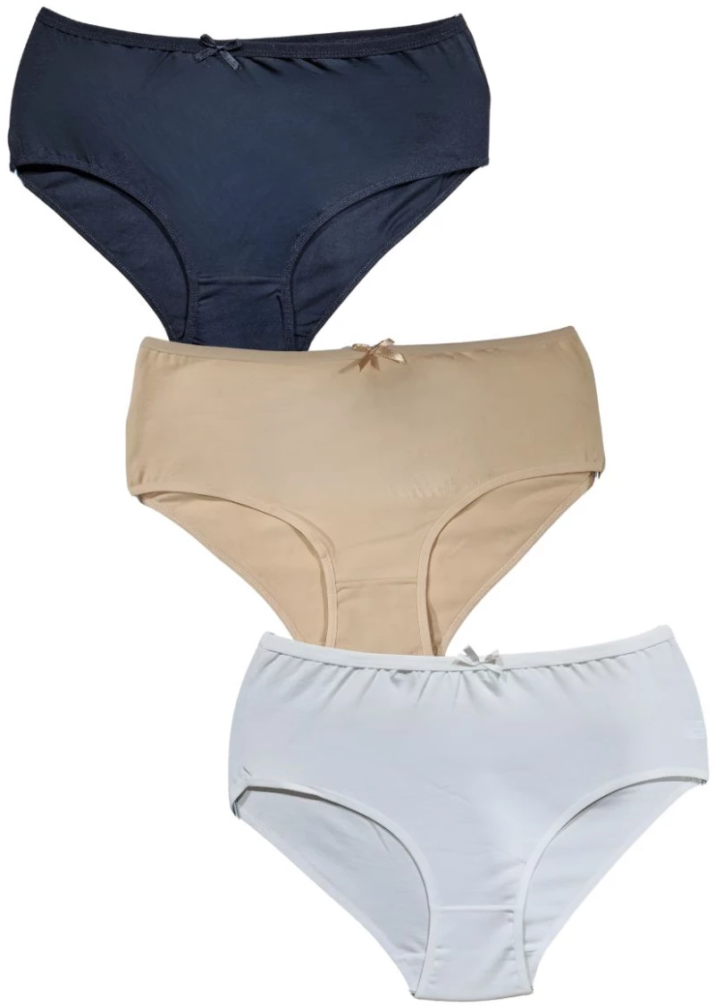Γυναικεία Βαμβακερά Σλιπ σε Μεγάλα Μεγέθη 3Pack C1004 - ΠΟΛΥΧΡΩΜΟ