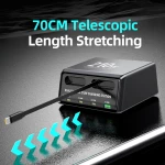 POWERTECH σταθμός φόρτισης PT-1623  USB/3x USB-C/2x USB-C καλώδια  GaN  160W  μαύρος