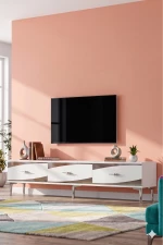 Stewehome Μοντέρνο έπιπλο τηλεόρασης με πόρτα από Συνθετικό ξύλο 180x30x41 cm