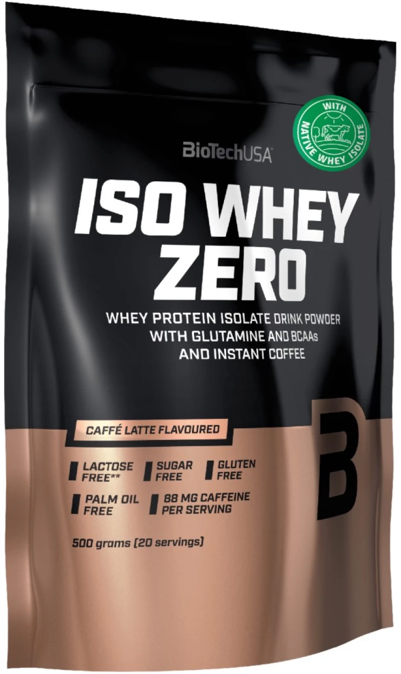 BioTech USA Iso Whey Zero [454 Γραμμάρια] Καφές-Λάττε. 80mg καφεΐνης στη δόση