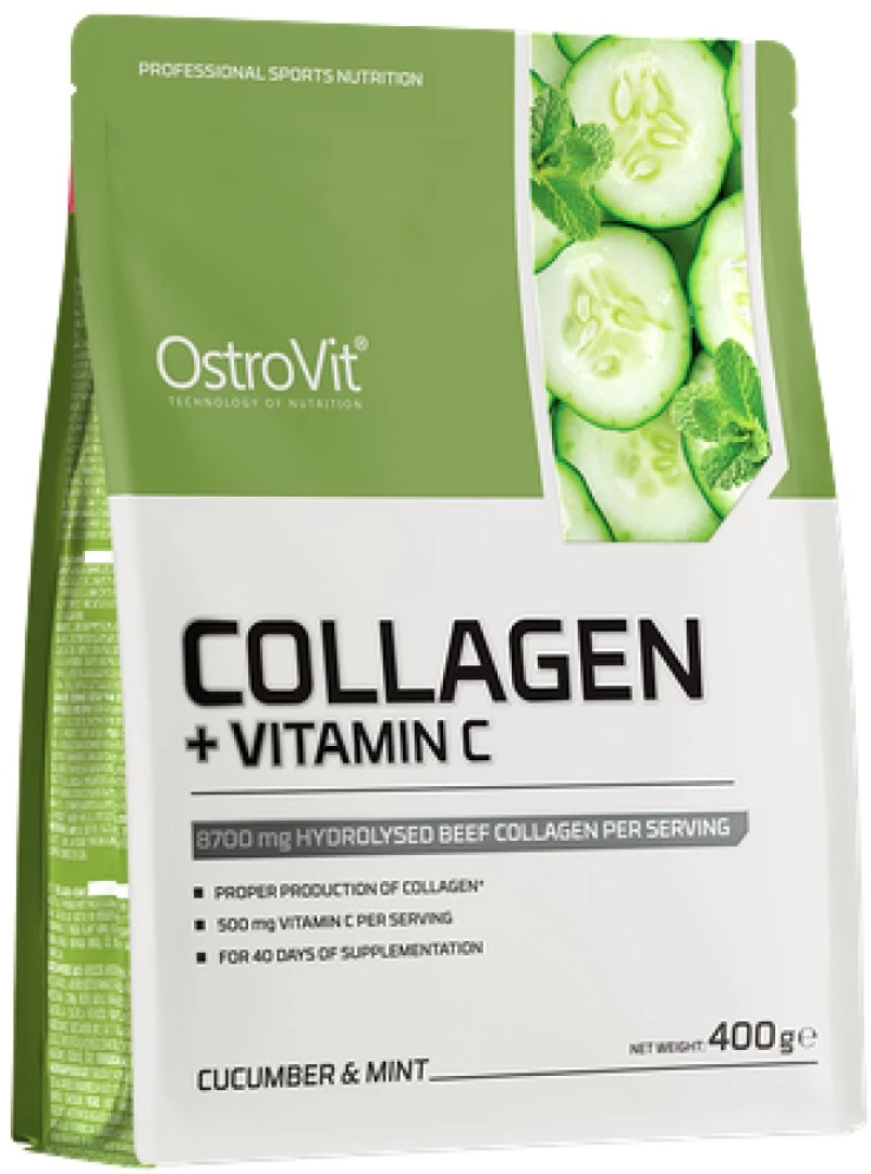 OstroVit Collagen + Vitamin C Powder [400 Γραμμάρια] Αγγούρι και μέντα