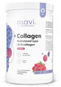 Osavi Collagen Hydrolyzed Peptides | Type I & III [600 Γραμμάρια] Σμέουρο