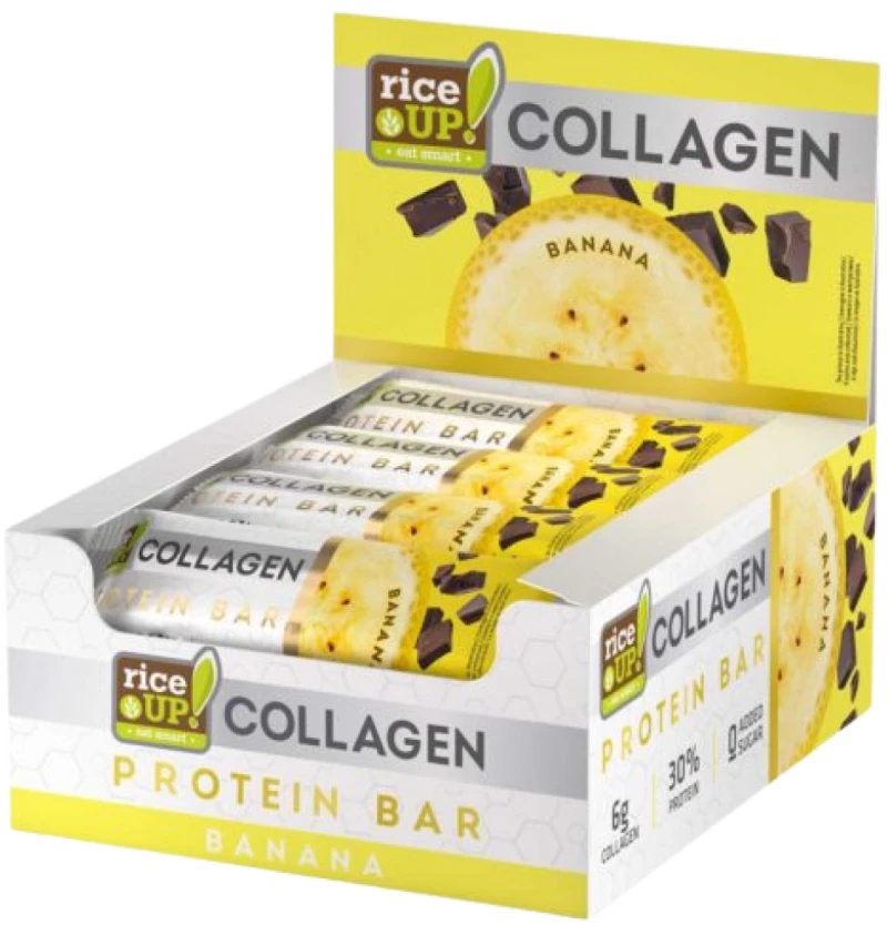 RiceUP! Collagen Protein Bar | 0 G Added Sugar [12 x 50 Γραμμάρια] Μπανάνα