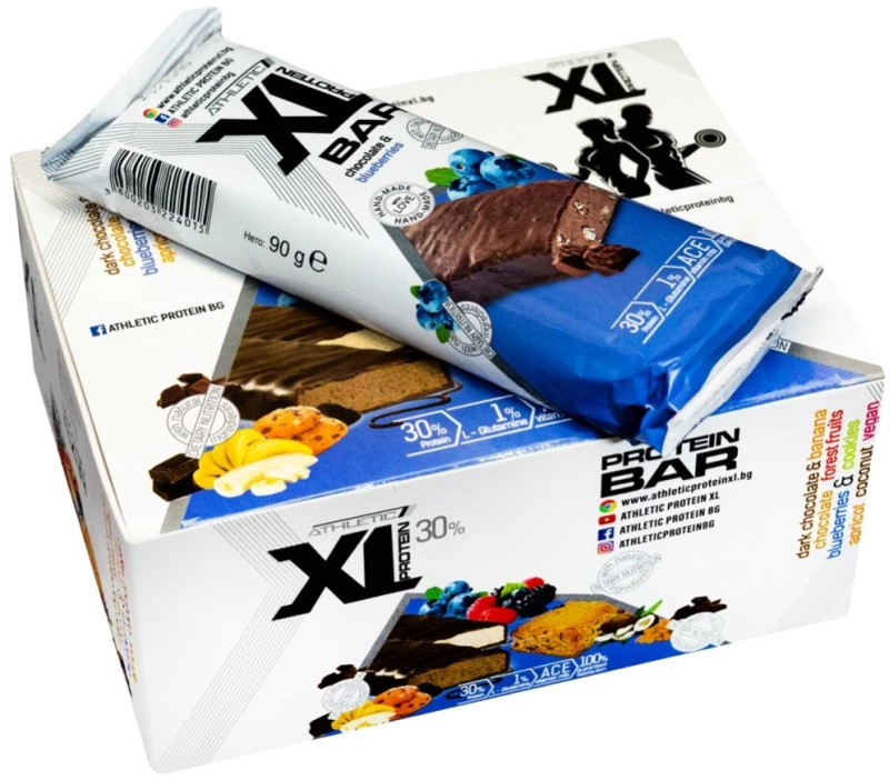 XL Athletic Protein XL Protein Bar [8 x 90 Γραμμάρια] Σοκολάτα με βατόμουρο