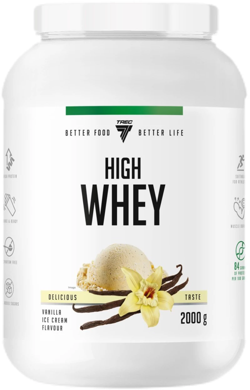 Trec Nutrition High Whey Protein [2000 Γραμμάρια] Παγωτό βανίλια