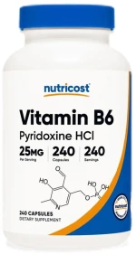 Nutricost Vitamin B6 Pyridoxine HCI 25 mg [240 Κάψουλες]